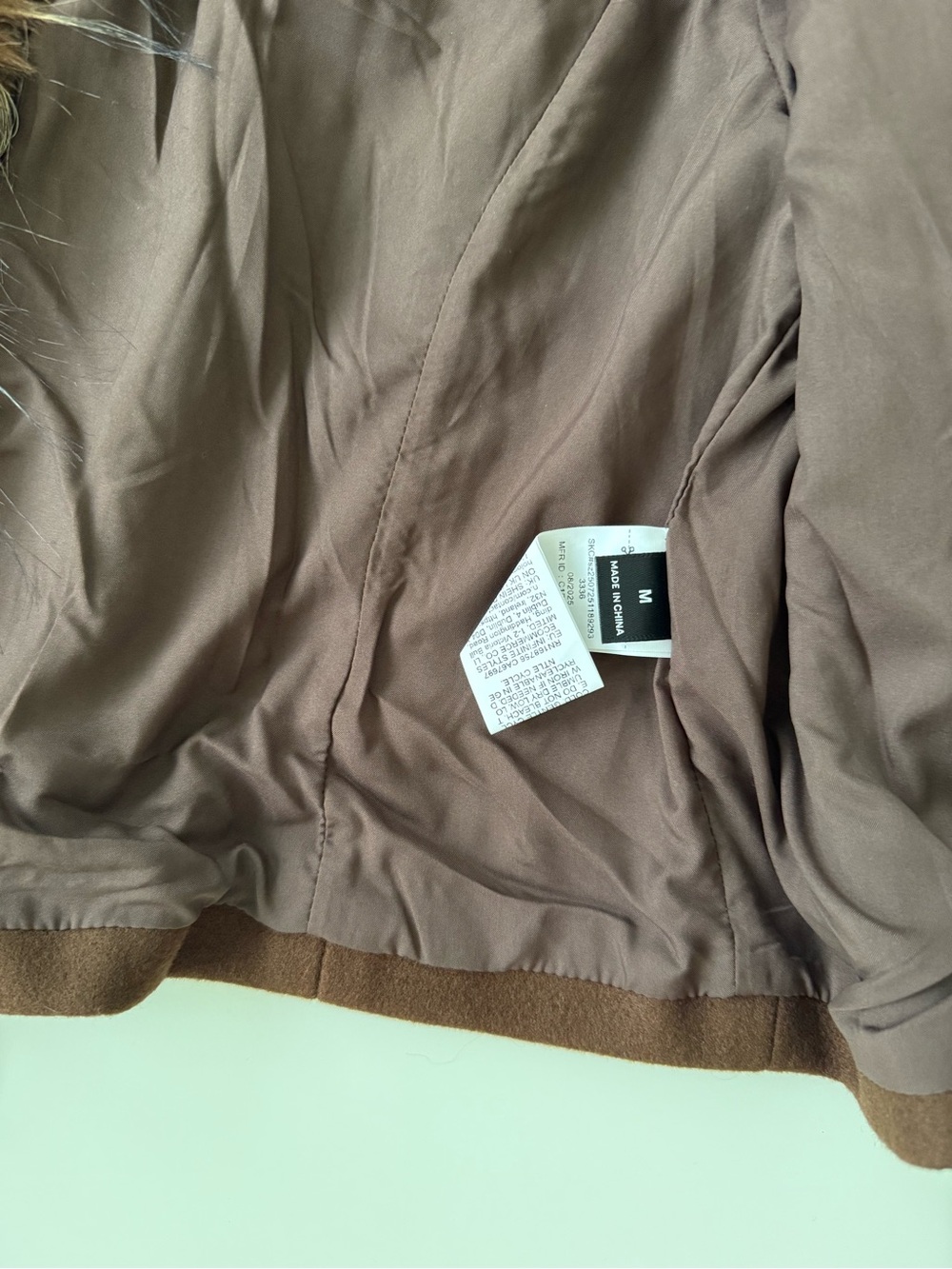 Brown Crop Jacket with Faux Fur Trim - Picture 5 of 5